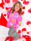 Brianna Cannon- Pink Candy Hearts Sweatshirt