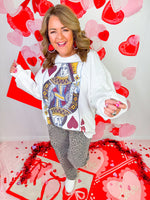 Queen of sparkle - White Queen of Hearts Sweatshirt