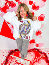 Queen of sparkle - White Queen of Hearts Sweatshirt