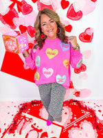 Brianna Cannon- Pink Candy Hearts Sweatshirt