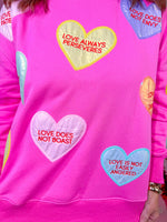 Brianna Cannon- Pink Candy Hearts Sweatshirt