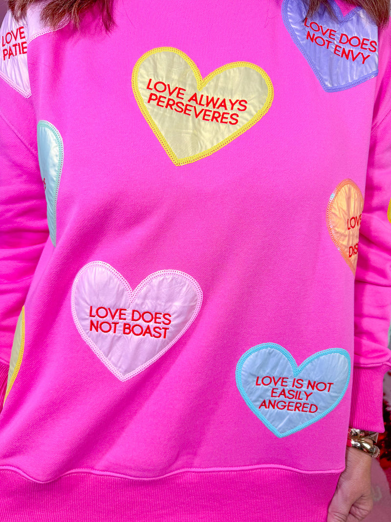 Brianna Cannon- Pink Candy Hearts Sweatshirt