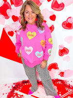 Brianna Cannon- Pink Candy Hearts Sweatshirt