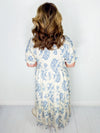 Petals and Paisley Maxi Dress - Blue