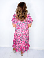 Flirty Florals Midi Dress