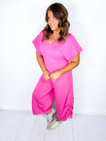 Walk This Way Jumpsuit- Pink