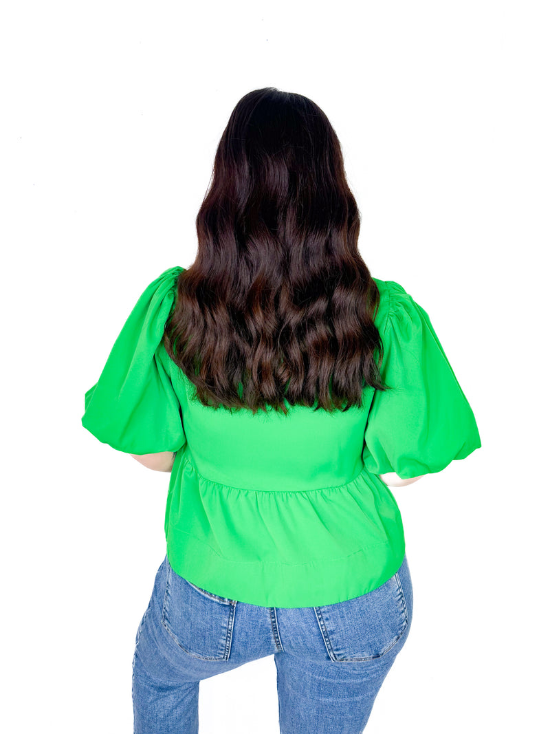 Bows and Bubbles Top - Green