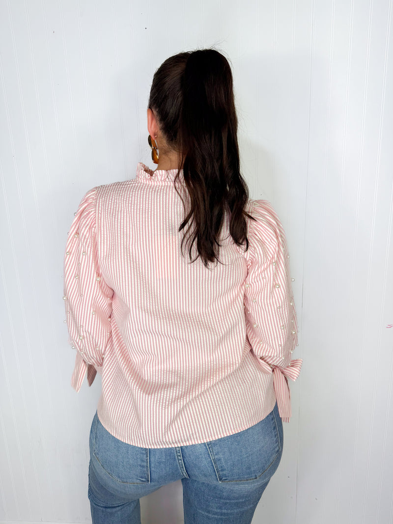 Seas on Sleeves Top - Pink