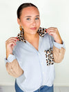 Let's Go Leopard Button Down