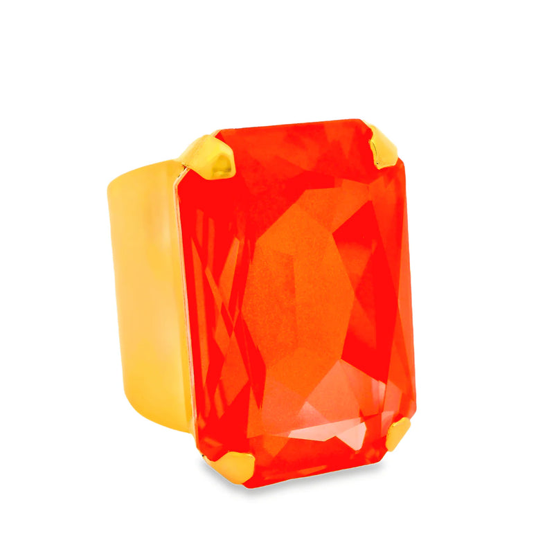 Tova- Mini Soleil Ring- Electric Orange