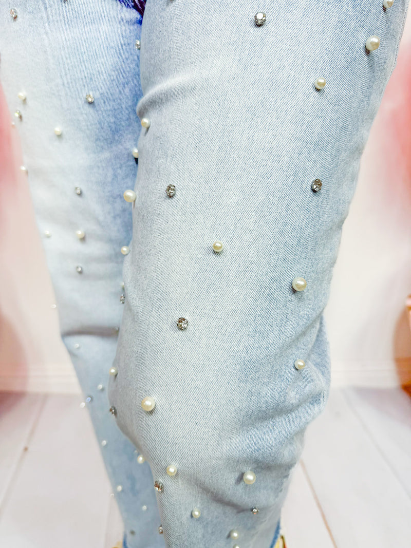 Mica- Denim & Pearls High Rise Jeans