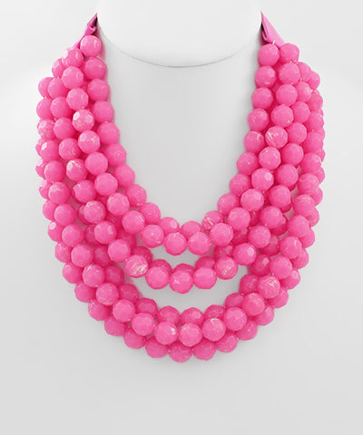 Head Turner Necklace- Pink