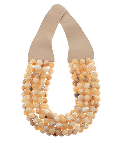 Bold Beauty Beaded Necklace- Sandstone
