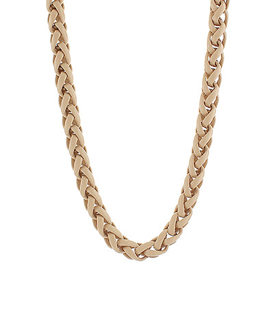 Linked Together Enamel Rope Chain Necklace- Tan