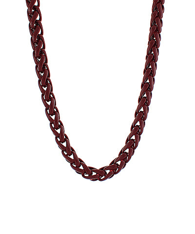 Linked Together Enamel Rope Chain Necklace- Maroon