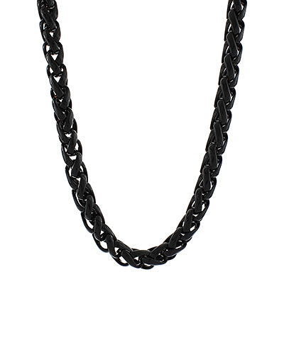 Linked Together Enamel Rope Chain Necklace- Black
