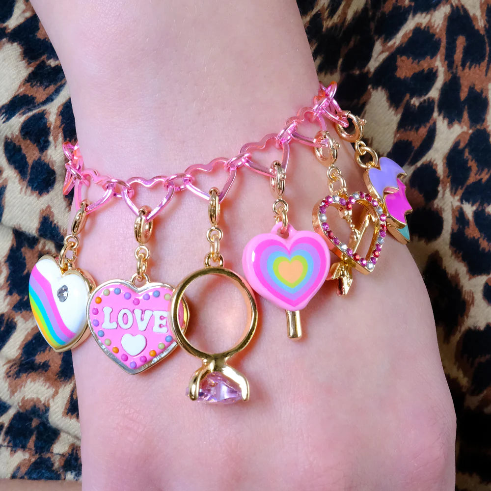 Charm It, Pink Heart Chain Bracelet