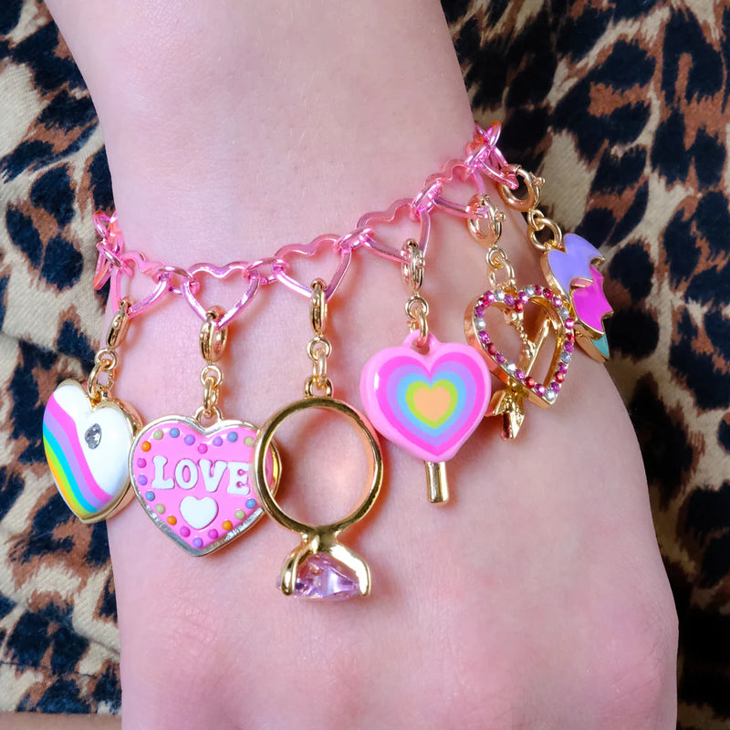 Charm It, Pink Heart Chain Bracelet