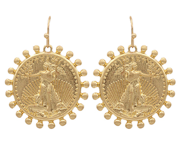 Lady Liberty Coin Earrings