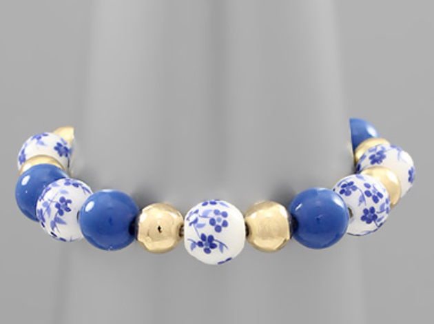 China Blue Beaded Bracelet