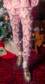 QOS- Pink Gingerbread Men & Bows Joggers