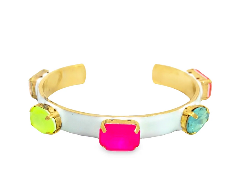 Tova- Eliana- White Multi Stone Neon Bracelet