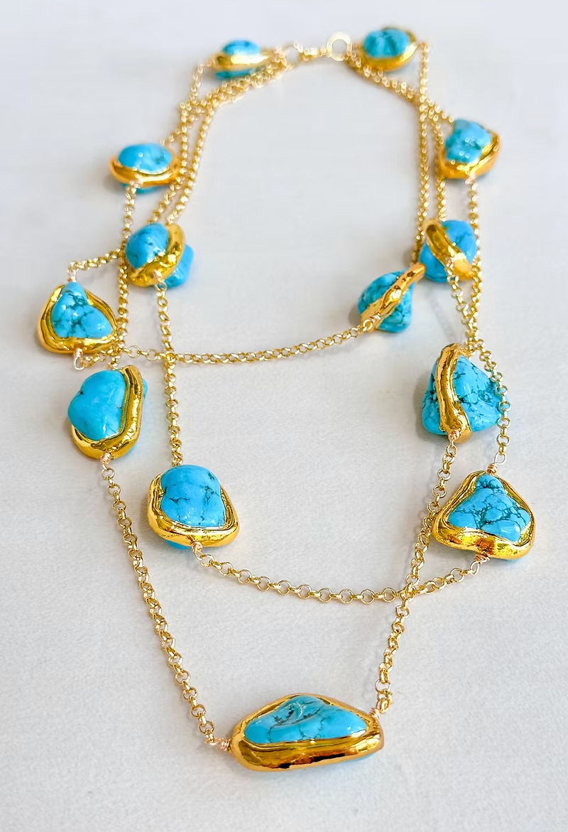 Easton Elle- Triple Turquoise Necklace