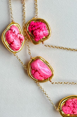Easton Elle- Pink Turquoise Triple Necklace