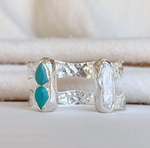 Easton Elle- Double Plated Cuff- Turq/Silver