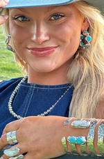 Easton Elle- Double Plated Cuff- Turq/Silver