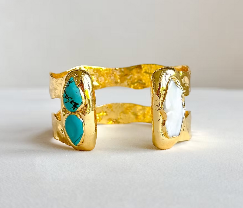 Easton Elle- Double Cuff- Turquoise