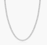18" Diamond Tennis Necklace- 3.0MM- Silver