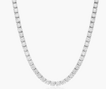 18" Diamond Tennis Necklace- 4.0MM- Silver