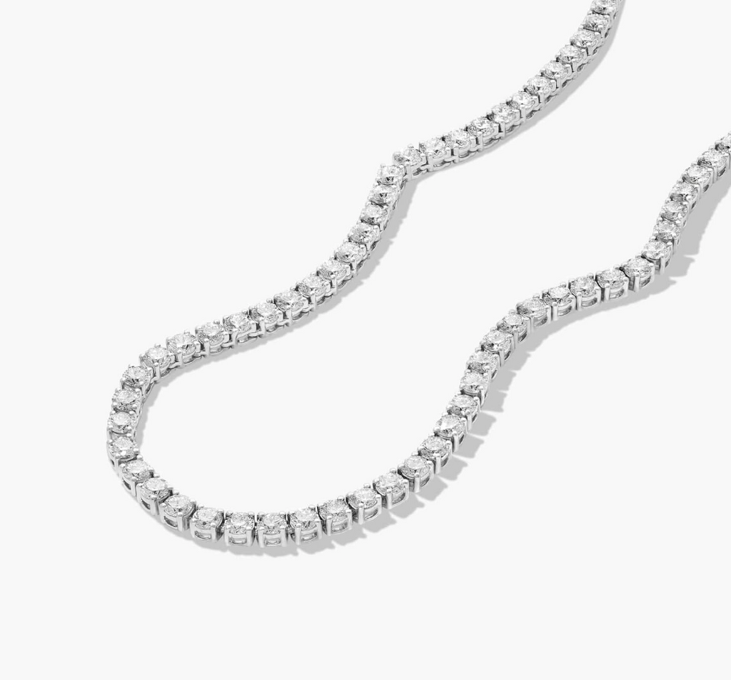 18" Diamond Tennis Necklace- 4.0MM- Silver