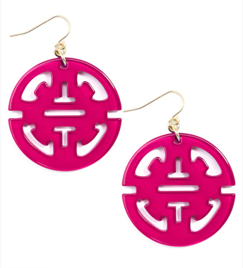 Zenzii- Isabella Drop Earrings- Fuchsia