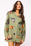 QOS - Green Plaid Queen Of Turkey Button Up Dress
