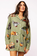 QOS - Green Plaid Queen Of Turkey Button Up Dress