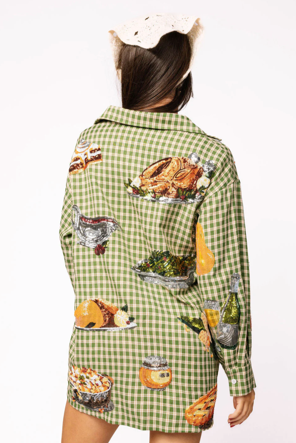 QOS - Green Plaid Queen Of Turkey Button Up Dress