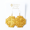 Hidden Truth- Jerusalem Cross Earrings