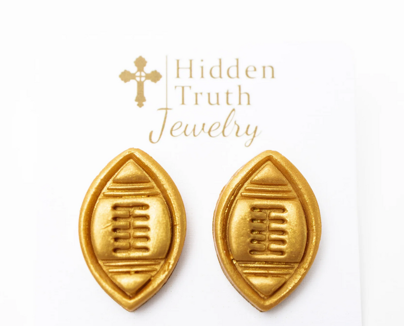 Hidden Truth Football Earrings