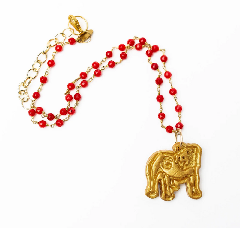 Hidden Truth- Jaded Bulldog Necklace