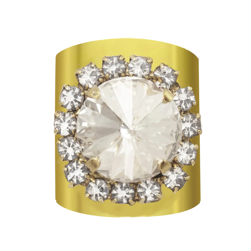 Tova- Jacci Ring- Antique Gold Clear