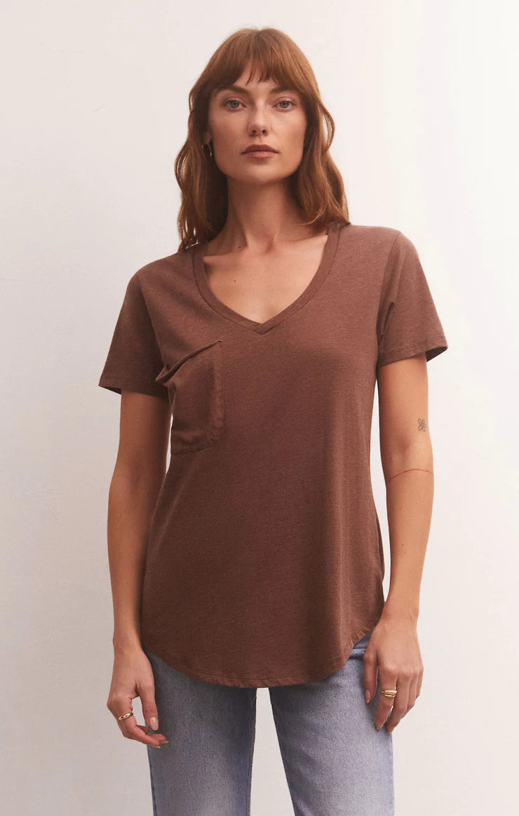 Z Supply Pocket Tee Rosewood