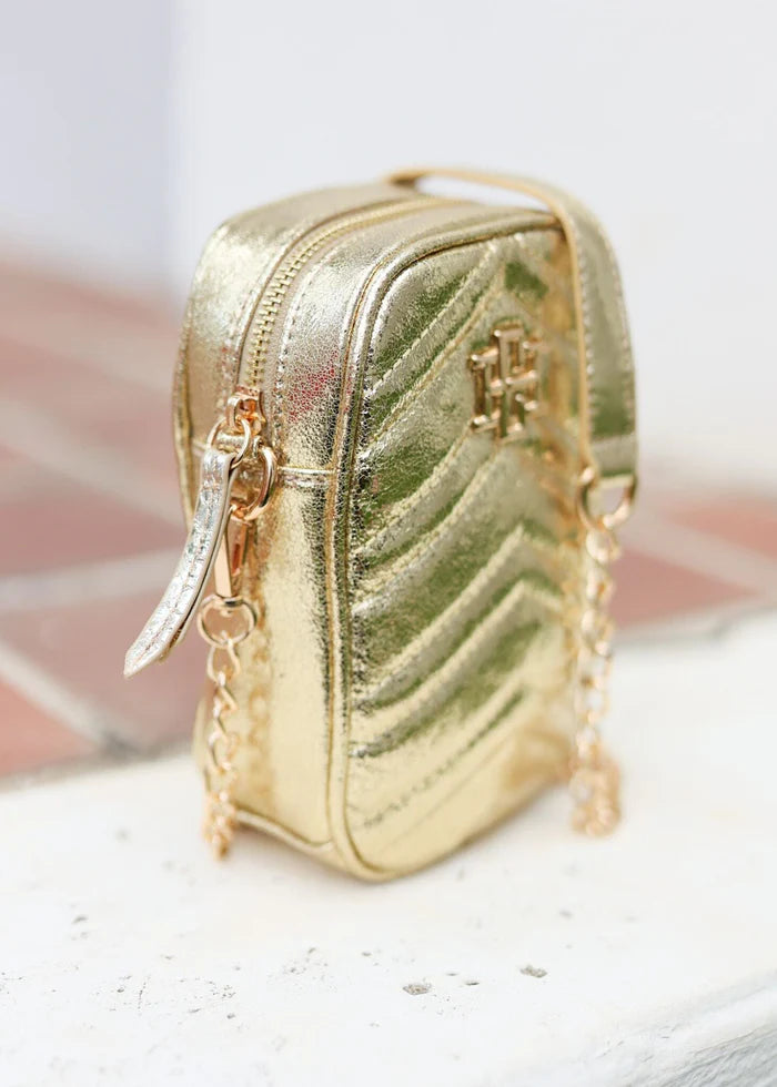 Colton Cell Phone Crossbody - Shimmer Gold