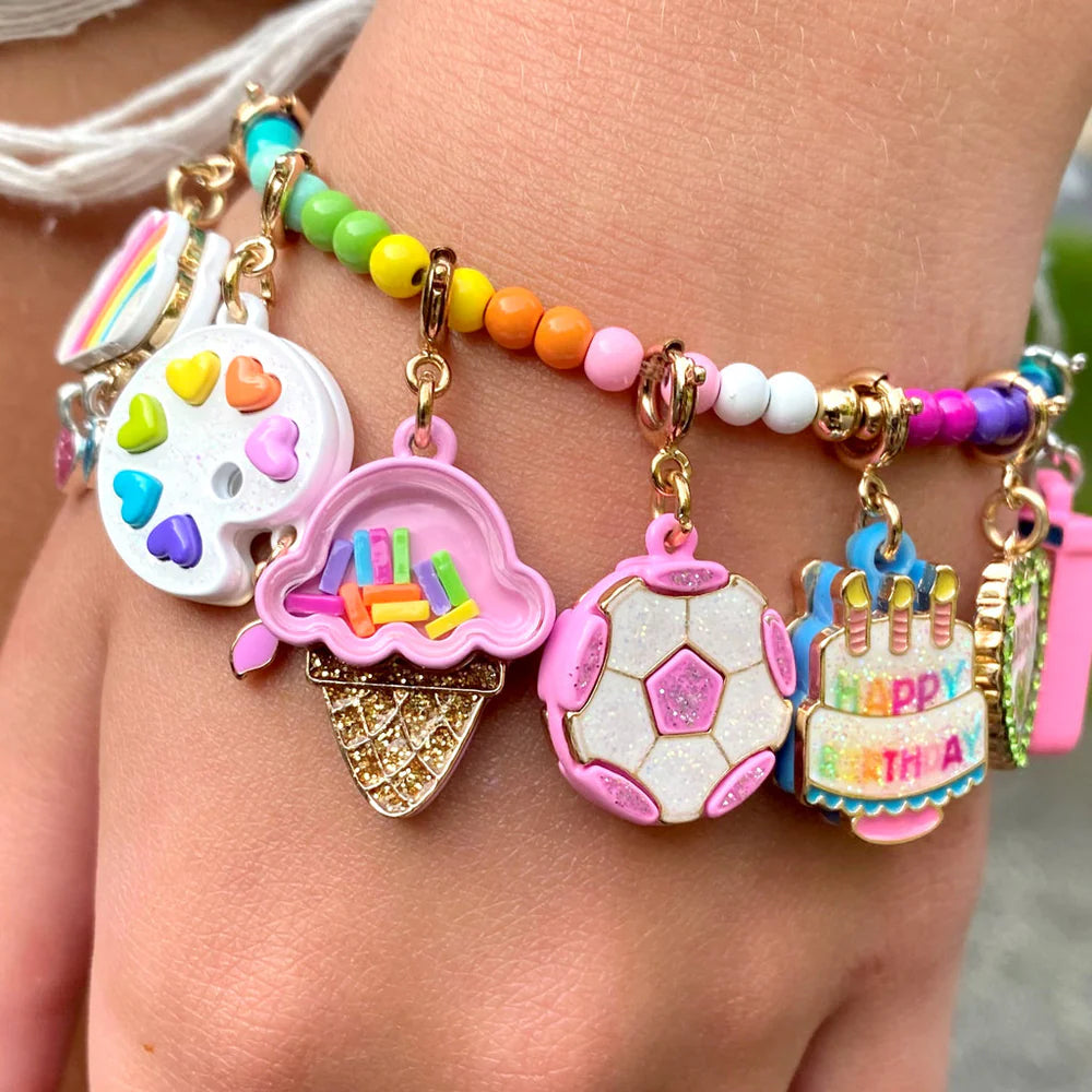 Charm It, Girls Charm Jewelry- Rainbow Stretch Bead Bracelet