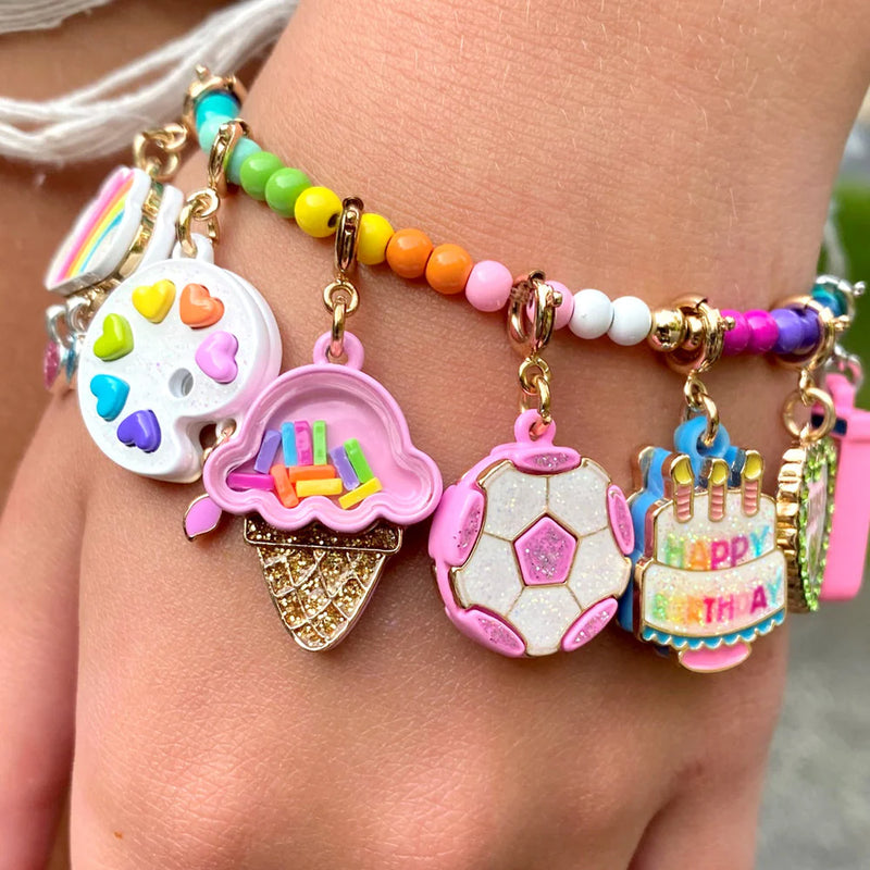 Charm It, Girls Charm Jewelry- Rainbow Stretch Bead Bracelet