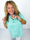 Aquamarine Dreams Leopard Top
