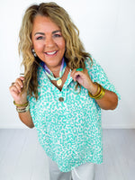 Aquamarine Dreams Leopard Top