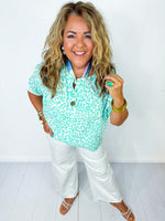Aquamarine Dreams Leopard Top