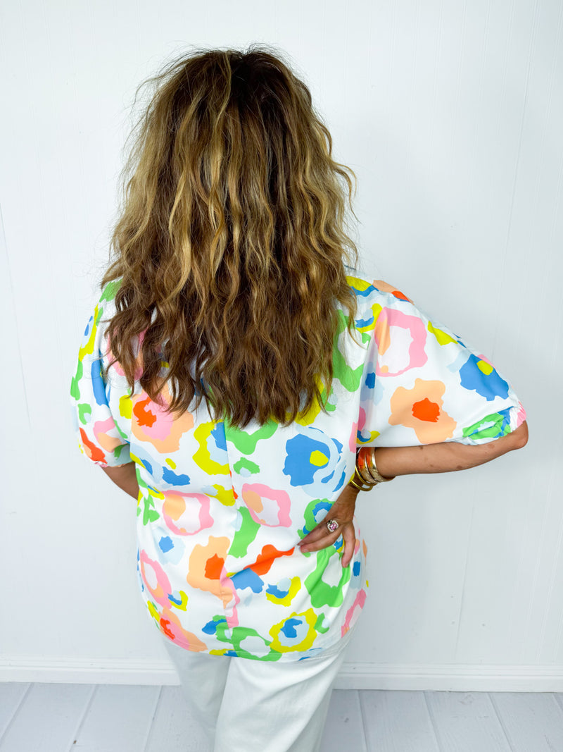 Color Pop Leopard Top